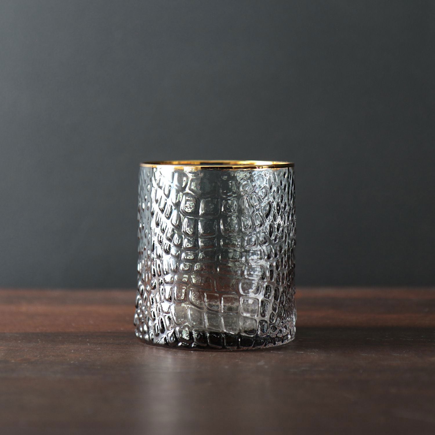 GLASS Croc Double Old Fashioned with Gold Rim S4 (