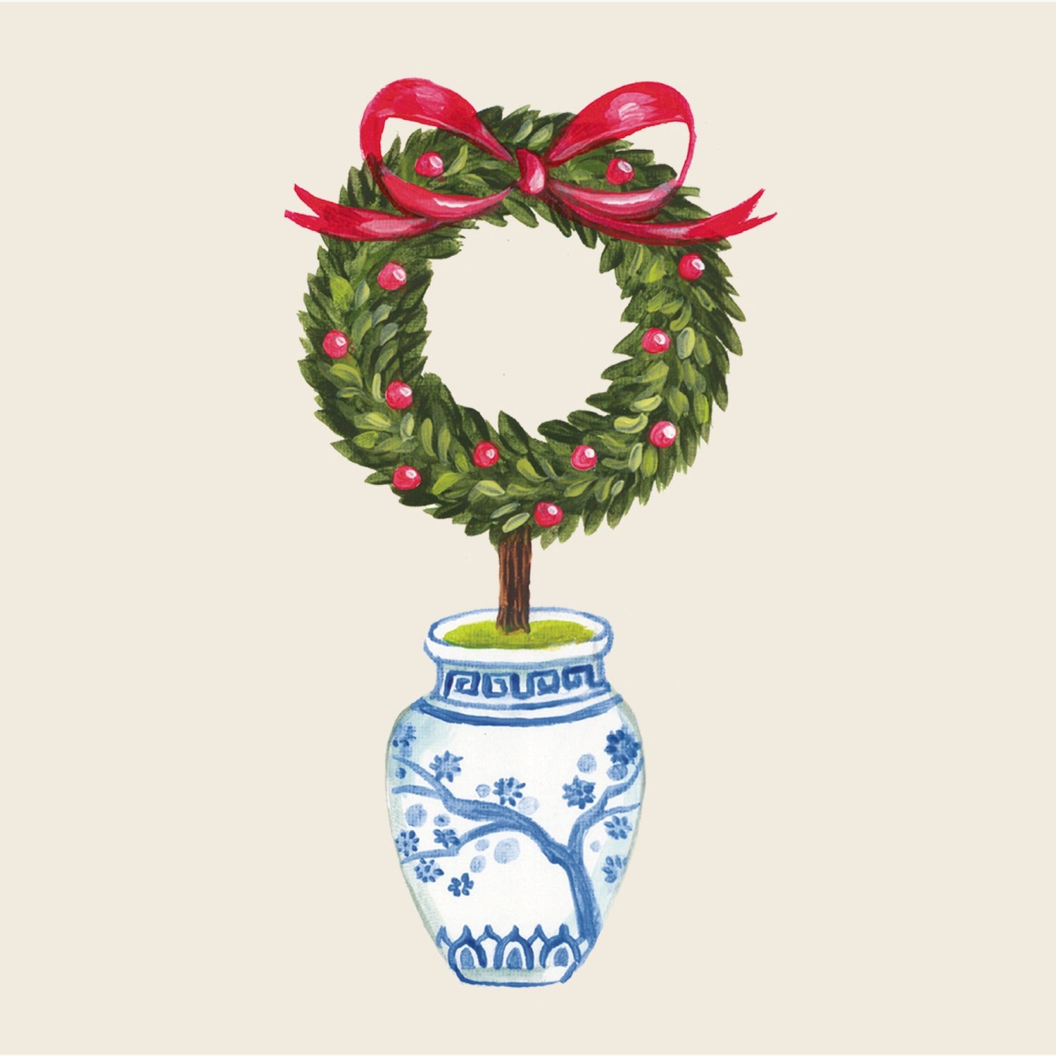Holiday Topiary Cocktail Napkin