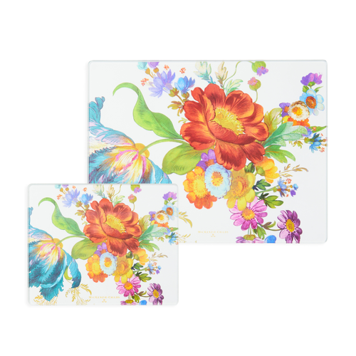 Glass Cutting Boards, Set Of 2 | Flower Market