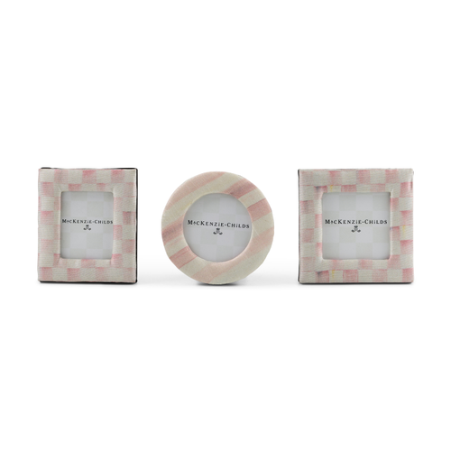 Rosy Fabric Frames, Set of 3