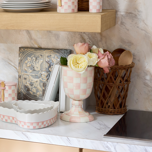 Pedestal Vase | Rosy Check