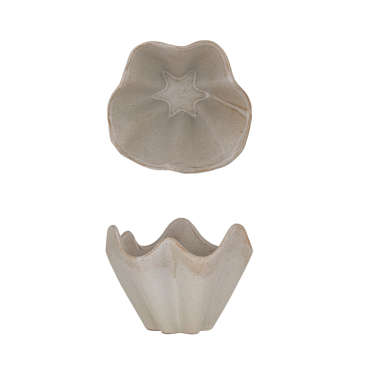 Stoneware Pleated Bowl (Each One Will Vary)