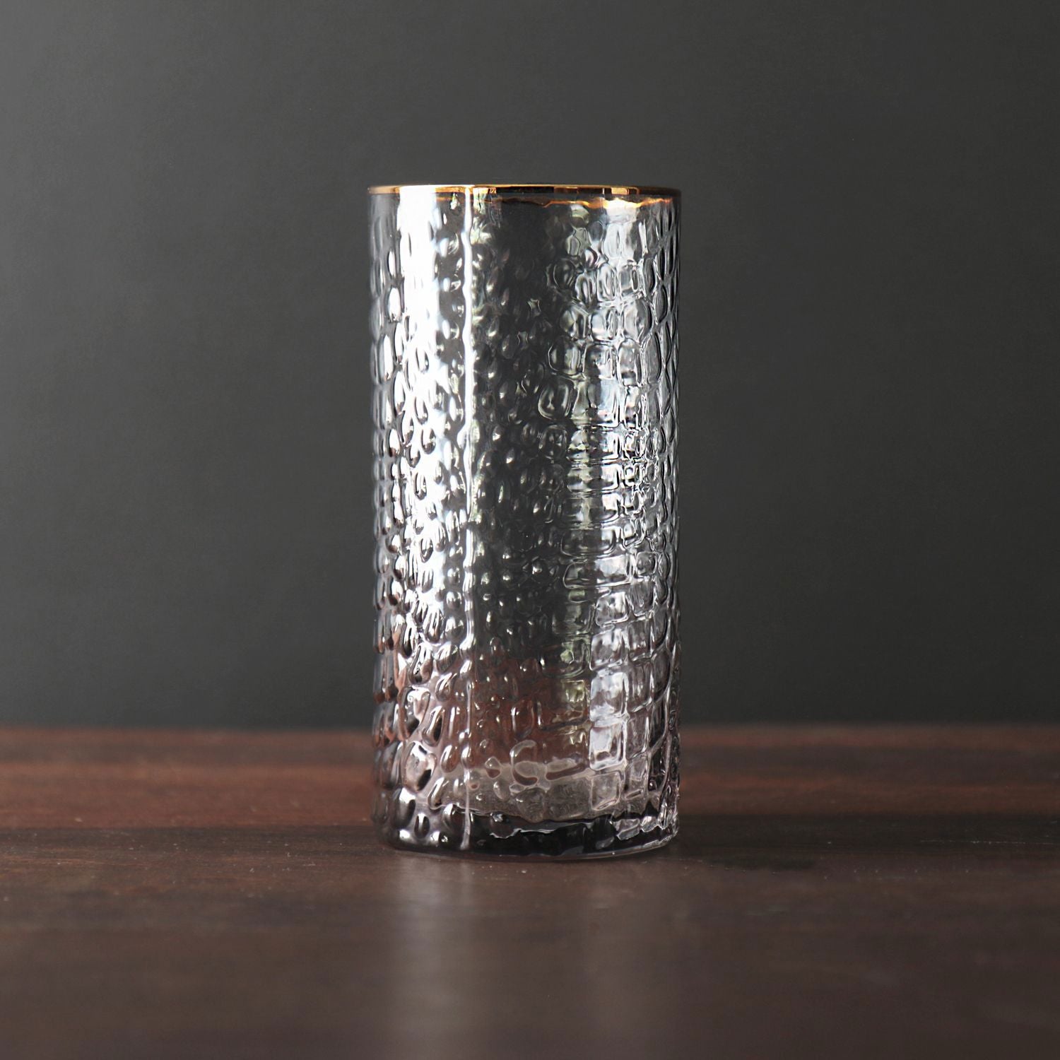 GLASS Croc Highball with Gold Rim S4 (Smoke Grey)