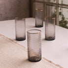 GLASS Croc Highball with Gold Rim S4 (Smoke Grey)