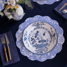 VIDA Faenza 11" Dinner Plate Set of 4 (White and Blue)