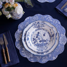 VIDA Faenza 9" Salad Plate Set of 4 (White and Blue)