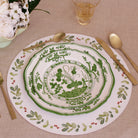 VIDA Faenza 11" Dinner Plate Set of 4 (White and Green)