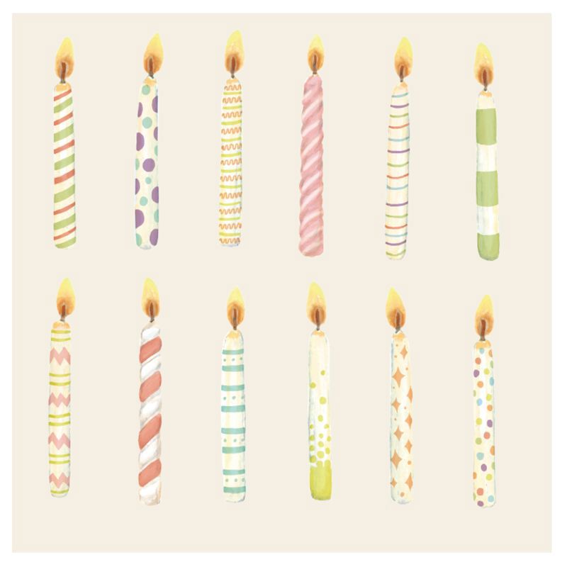 Birthday Candles Cocktail Napkin - Pack of 20