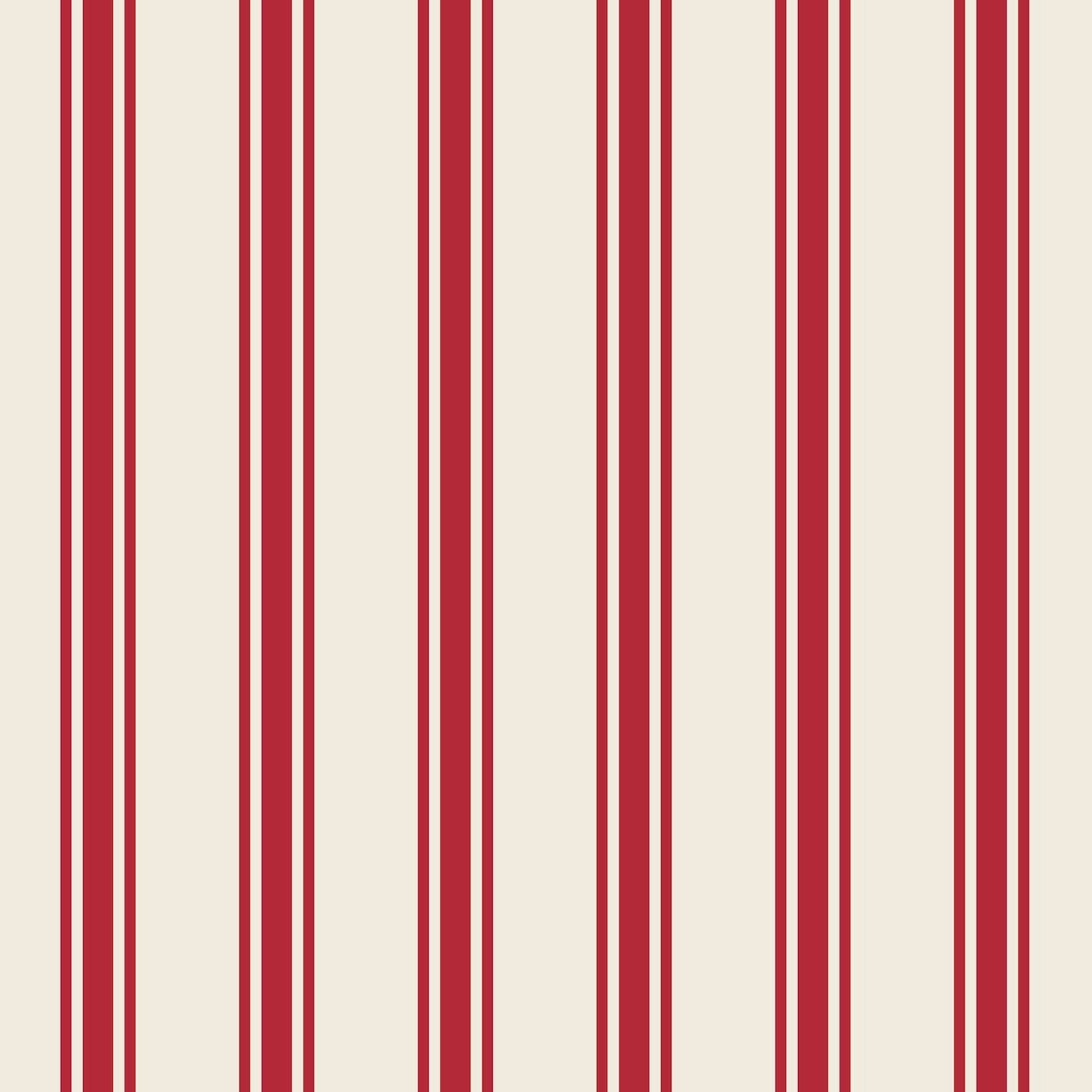 Red Linen Stripe Cocktail Napkin