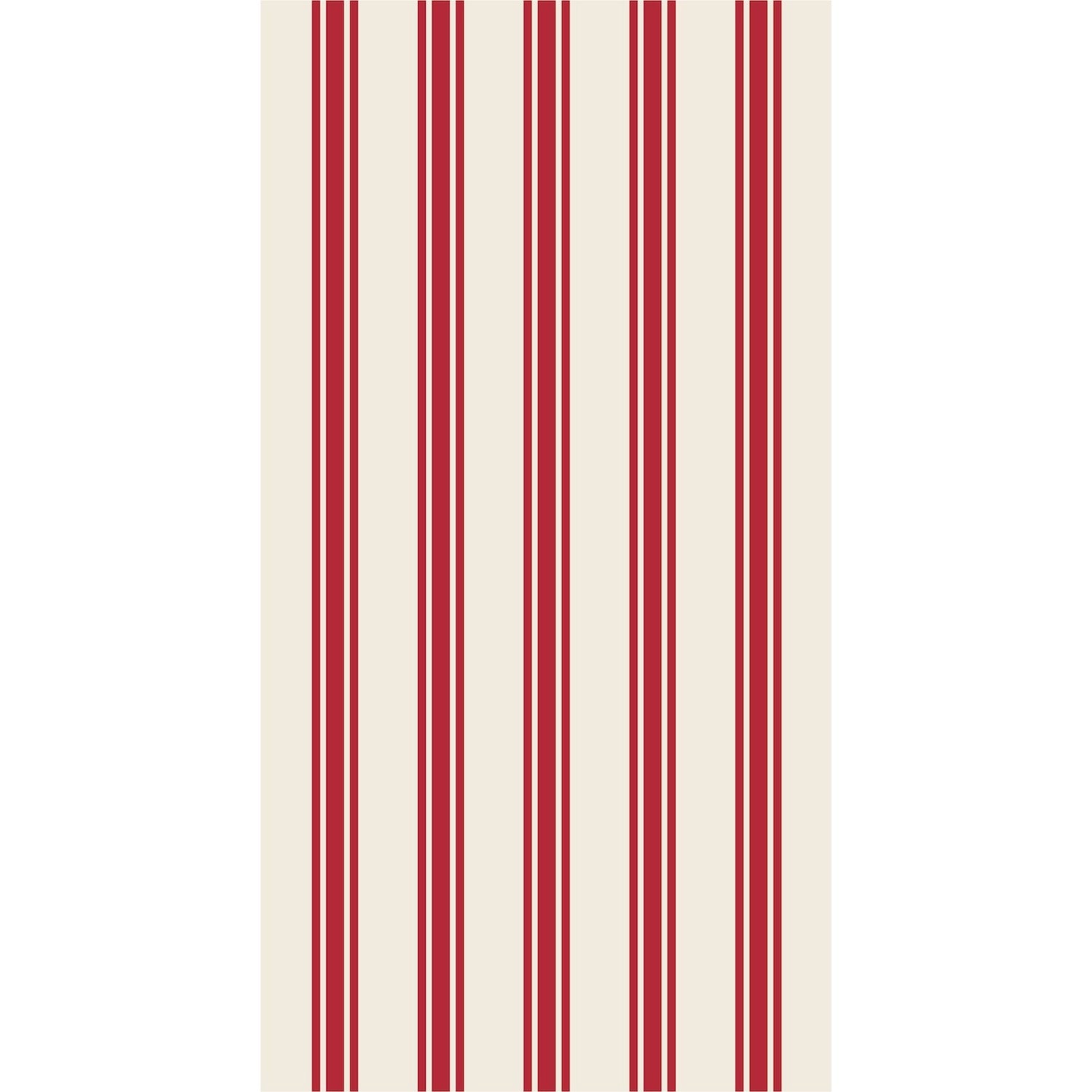Red Linen Stripe Guest Napkin