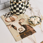 Mocha Cow Printed Dish Towel