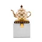 Mocha Check Teapot Stocking Holder