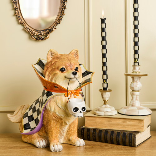 Trick Or Treat Pomeranian Dog Figurine