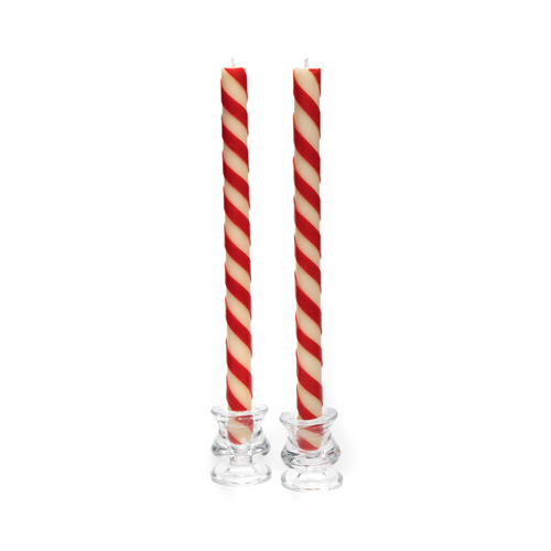 Candy Cane Dinner Candles, Set Of 2