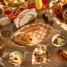 Ceramic Football Platter | Ginger Check