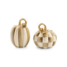 and Stripe Petite Pumpkins, Set of 2 | Mocha Check