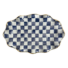 Indigo Check Ceramic Serving Platter