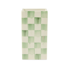 Sage Check Pillar Vase