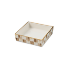 Cocktail Napkin Holder | Mocha Check