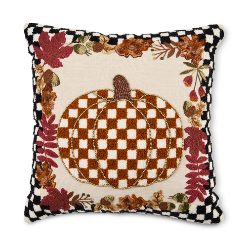 Check Pumpkin Throw Pillow