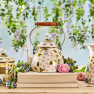 MacKenzie-Childs 2 Quart Tea Kettle | Wildflowers Pink