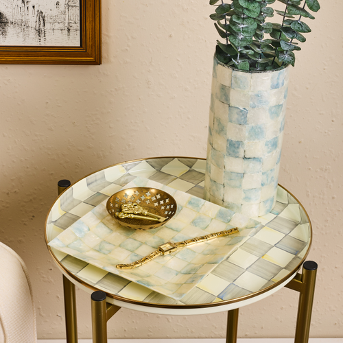 Sky Check Capiz Catchall Tray