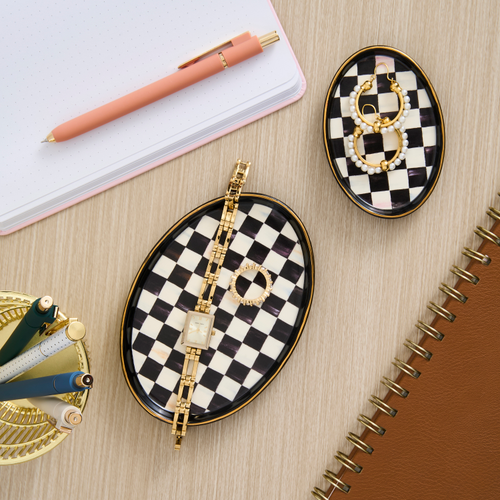 Oval Trinket Dishes, Set of 2 | Courtly Check