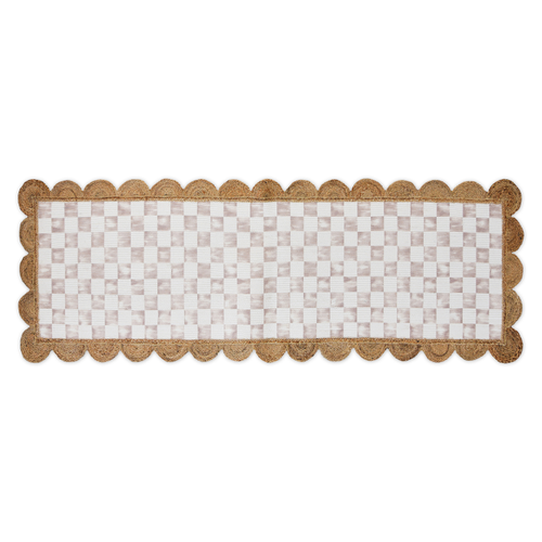 Flax Check With Jute Scallops 2'6" X 7'11" Runner