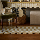 Flax Check With Jute Scallops 2'6" X 7'11" Runner