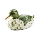 Sage Check Mallard Duck Figurine