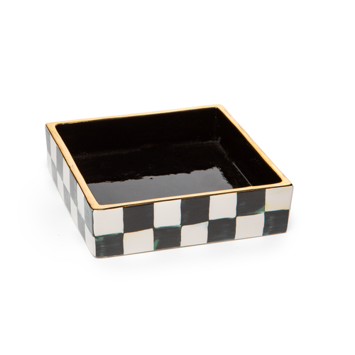 Cocktail Napkin Holder | Courtly Check