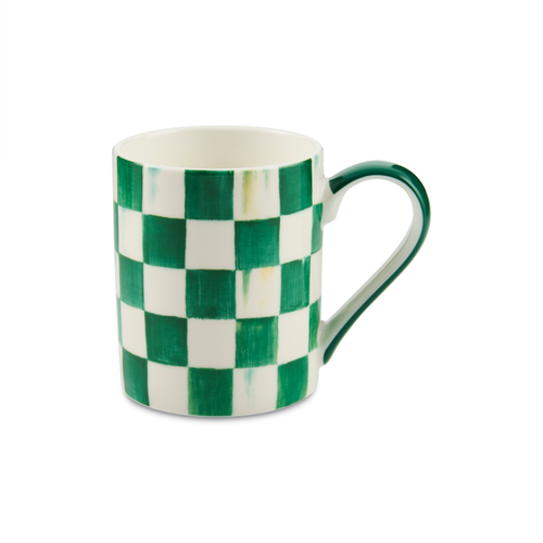 Porcelain Mug | Emerald Check