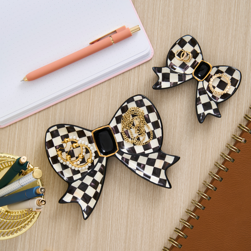 Bow Trinket Dishes, Set of 2 | Courtly Check