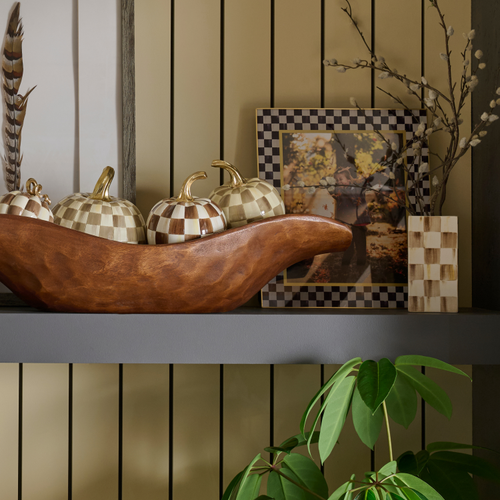 Small Pillar Vase | Mocha Check