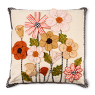 Striped Flowers Throw Pillow