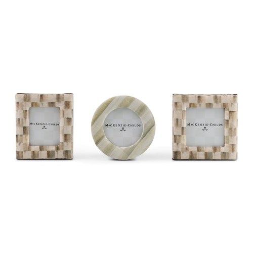 Mocha Fabric Frames, Set of 3