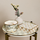 Cocktail Napkin Holder | Mocha Check