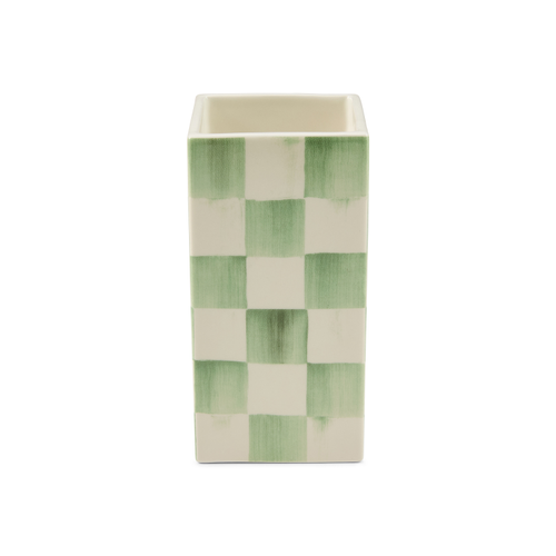 Sage Check Small Pillar Vase