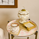Glass Coasters, Set of 4 | Mocha Check