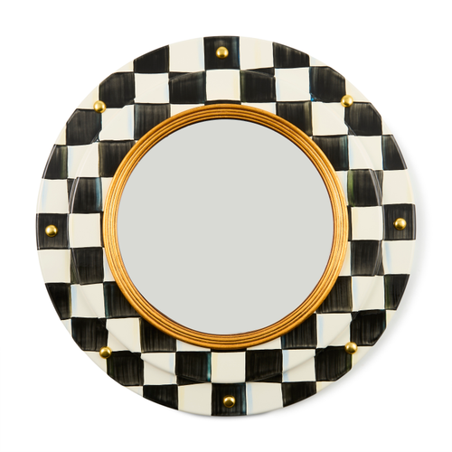 Round Enamel Wall Mirror | Courtly Check
