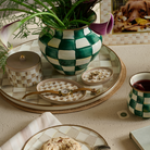 Oval Trinket Dishes, Set of 2 | Mocha Check