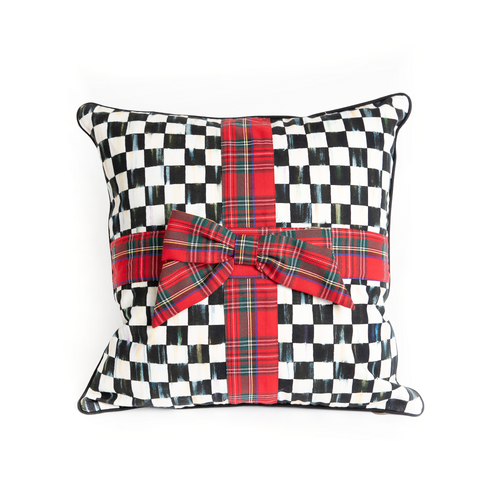 Courtly Check Tartan Bow Throw Pillow