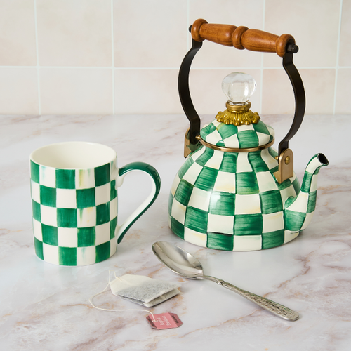 Porcelain Mug | Emerald Check