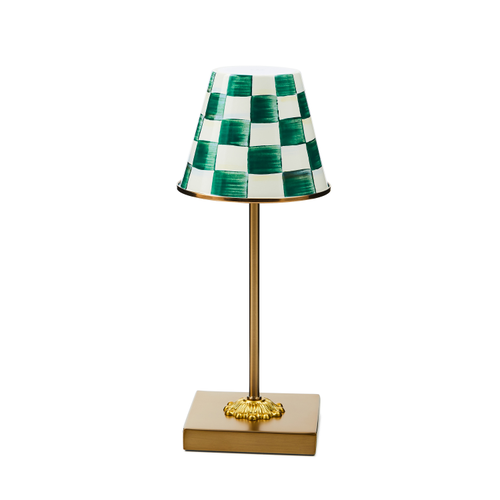 LED Rechargeable Cafe Table Lamp | Emerald Check