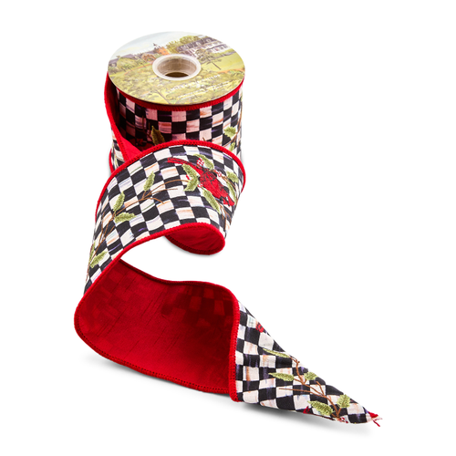 Courtly Check Cardinal 4" Ribbon
