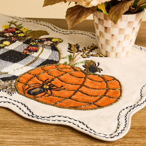 Pumpkin and Crow Table Runner