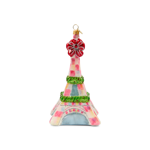 Ruby Red Eiffel Tower Glass Ornament
