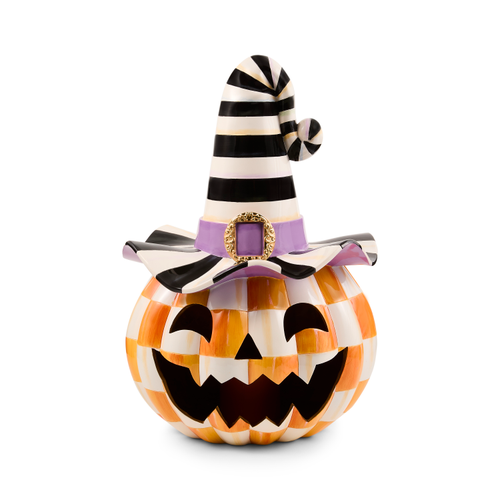 Orange Check Happy Jack Illuminated Pumpkin