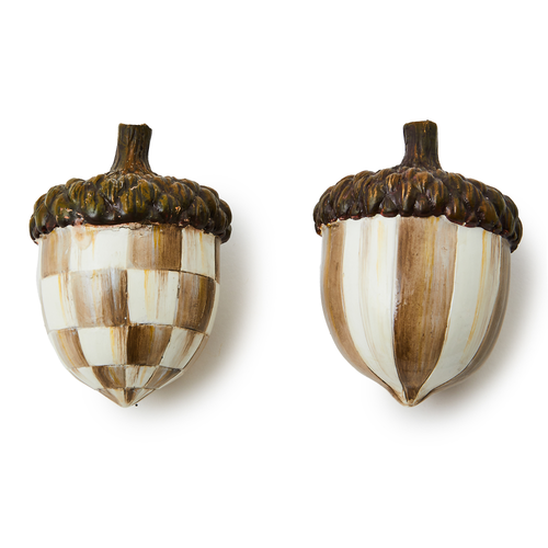 Acorns, Set of 2 | Mocha Check