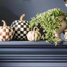 and Stripe Petite Pumpkins, Set of 2 | Mocha Check
